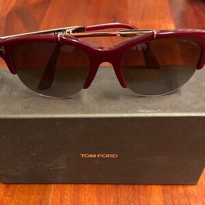 Tom Ford "Adrienne" Sunglasses Burgundy